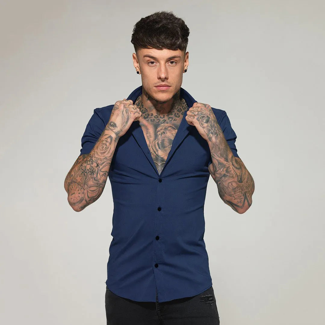 "Nightclub Stories" Men's Casual Designer Slim Fit Button Up Shirt