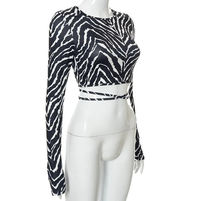 “Lil Baddie” Sexy Backless Long Sleeve Crop Top