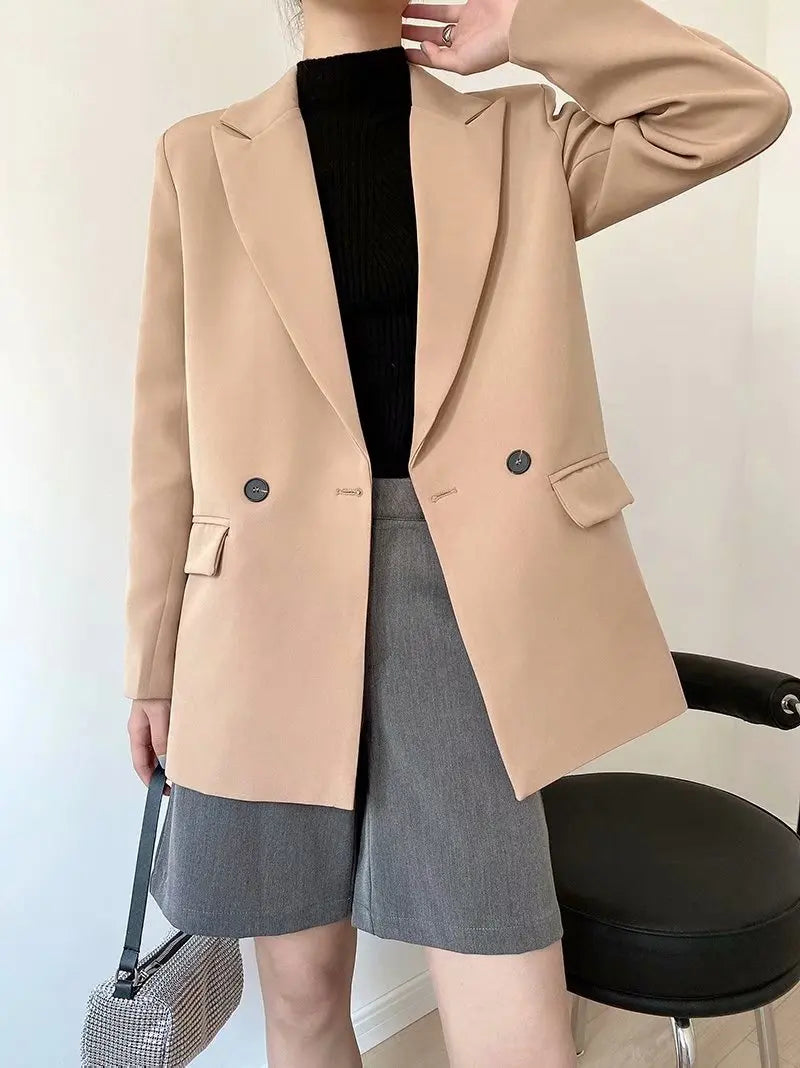 “I’m So Sly” Women’s Solid Double-Breasted Blazer