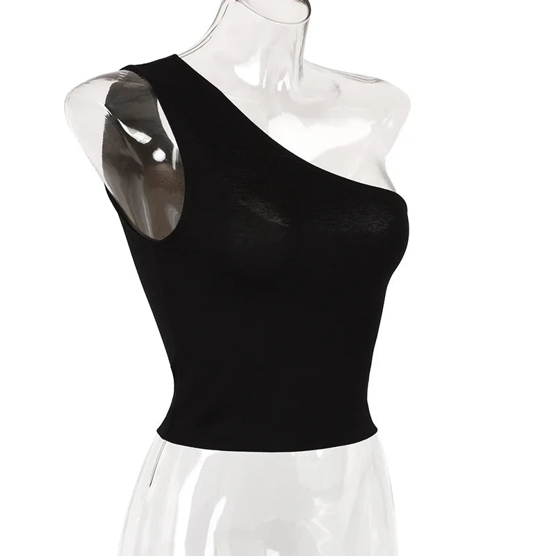 "Whisper My Name" Knitted One Shoulder Backless Tank Top