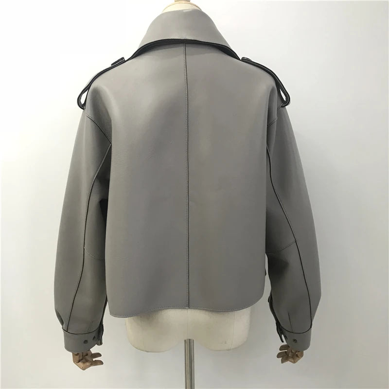 “Diamond” Women’s Sheepskin Designer Leather Jacket