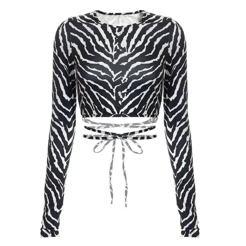 “Lil Baddie” Sexy Backless Long Sleeve Crop Top