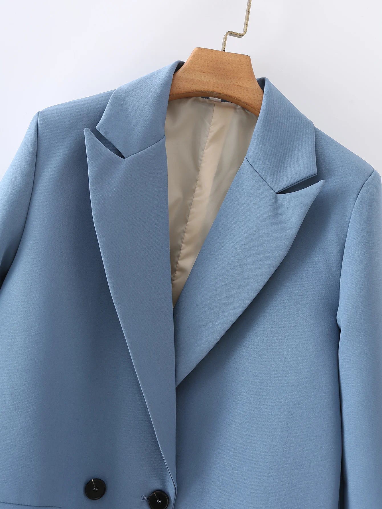 “I’m So Sly” Women’s Solid Double-Breasted Blazer
