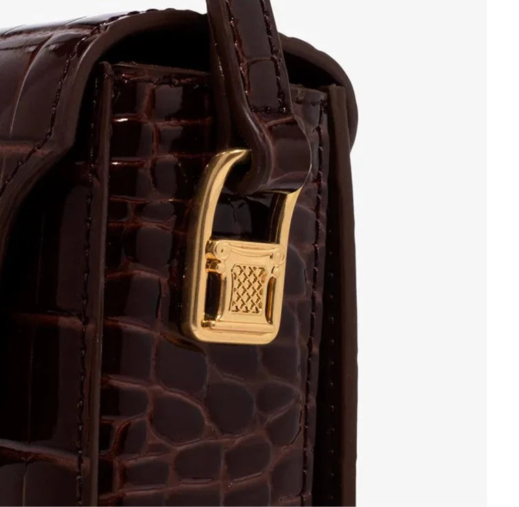 "Last Few Months" Retro Crocodile Leather Handbag