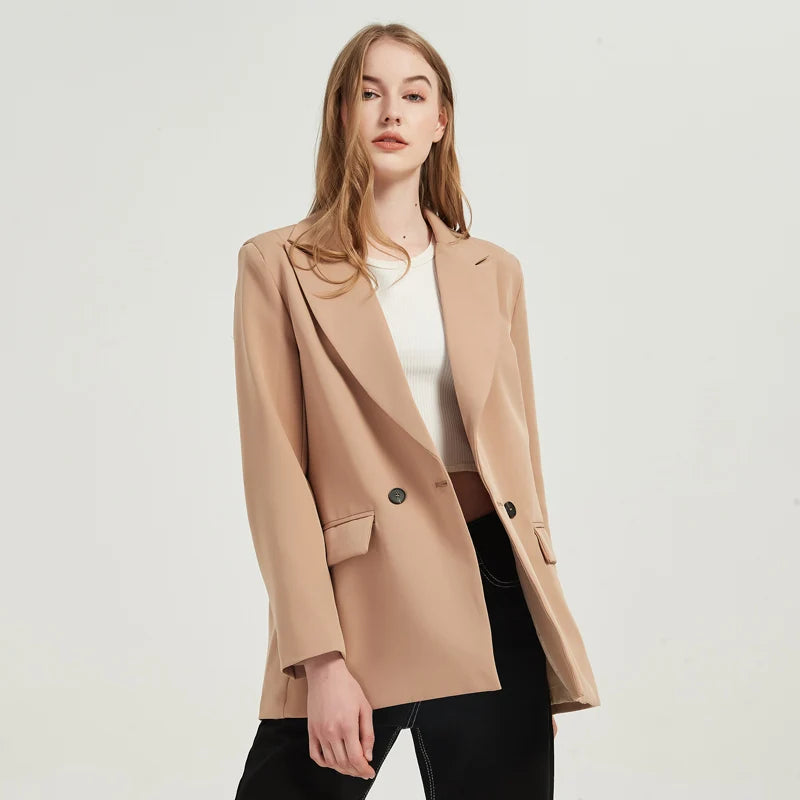 “I’m So Sly” Women’s Solid Double-Breasted Blazer