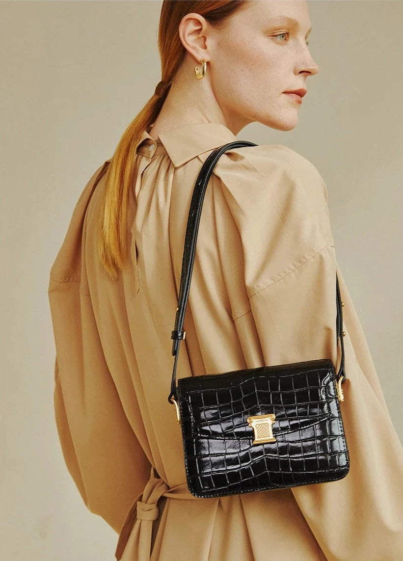 "Last Few Months" Retro Crocodile Leather Handbag