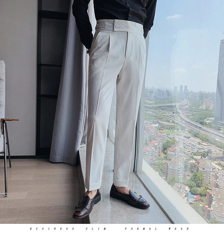 “All About It” Men’s Designer High Waist Business Casual Dress Pants