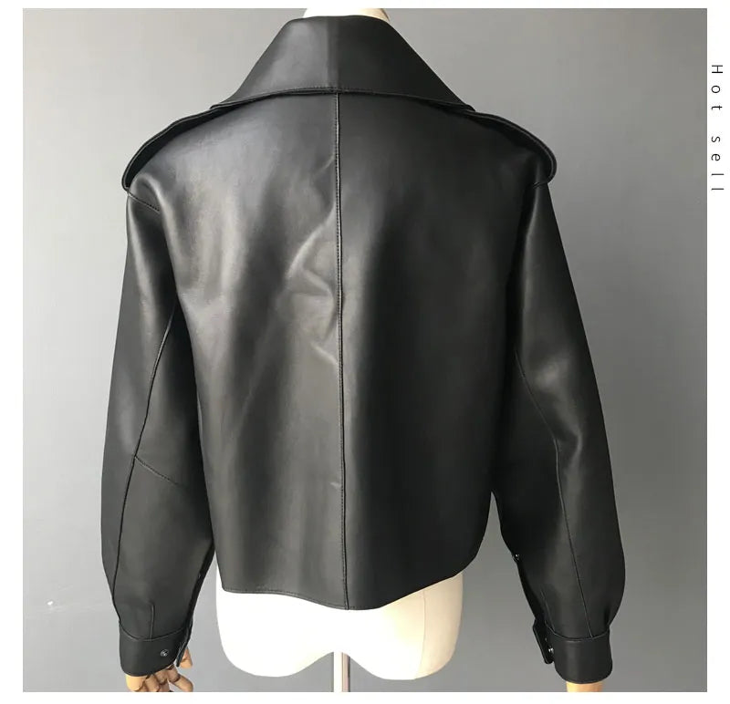 “Diamond” Women’s Sheepskin Designer Leather Jacket