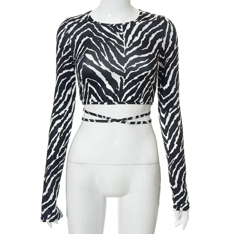 “Lil Baddie” Sexy Backless Long Sleeve Crop Top
