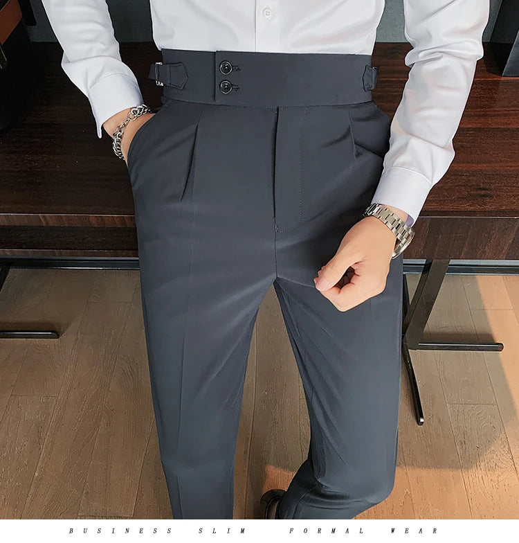 “All About It” Men’s Designer High Waist Business Casual Dress Pants