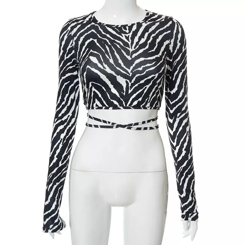 “Lil Baddie” Sexy Backless Long Sleeve Crop Top