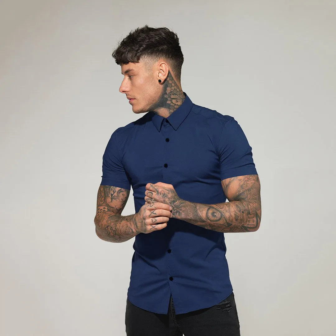 "Nightclub Stories" Men's Casual Designer Slim Fit Button Up Shirt