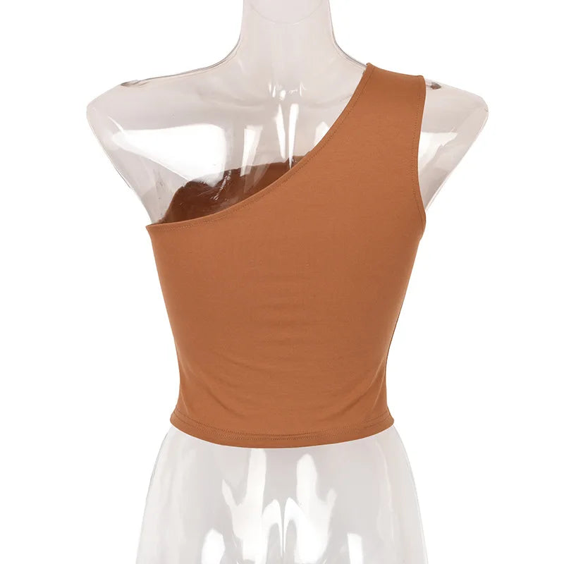"Whisper My Name" Knitted One Shoulder Backless Tank Top