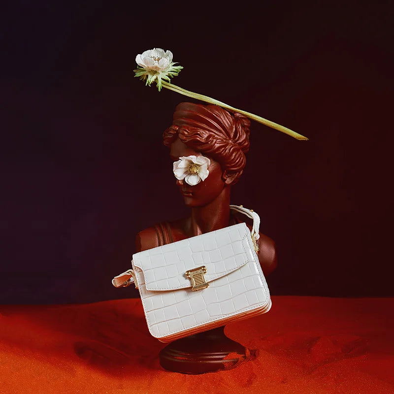 "Last Few Months" Retro Crocodile Leather Handbag