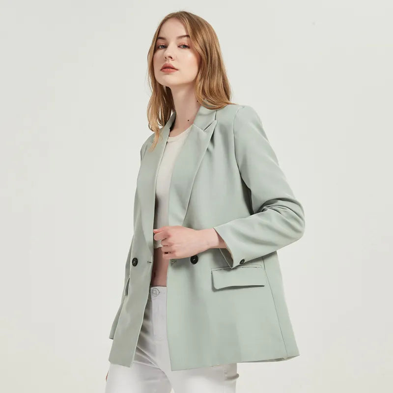 “I’m So Sly” Women’s Solid Double-Breasted Blazer