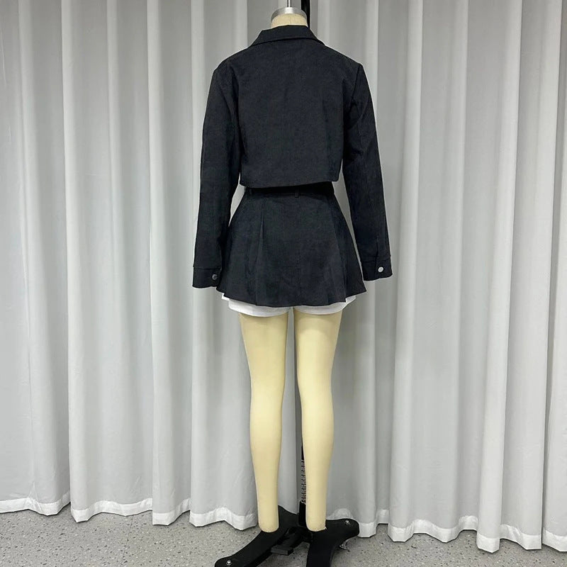 "Image" Women's Vintage Pleated Two Piece Outfit Set