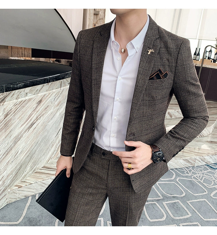 "Callan" Men's Plaid Business Suit