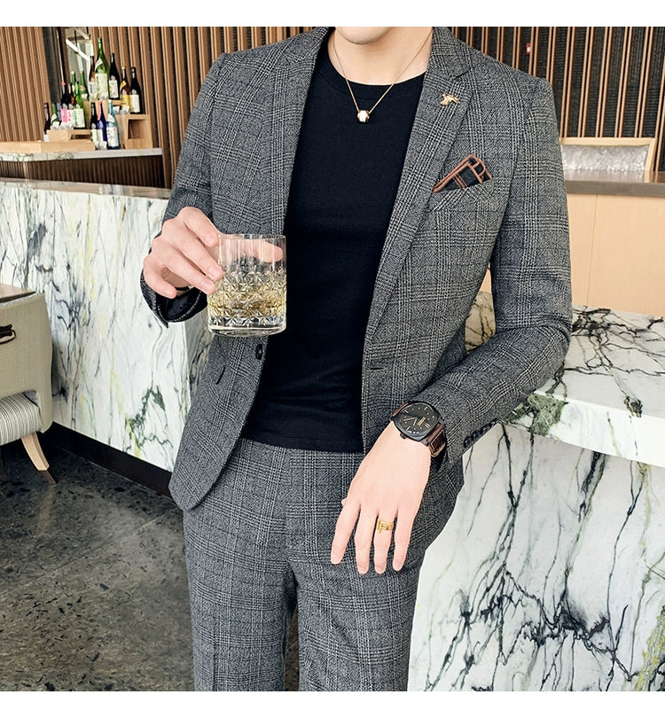 "Callan" Men's Plaid Business Suit