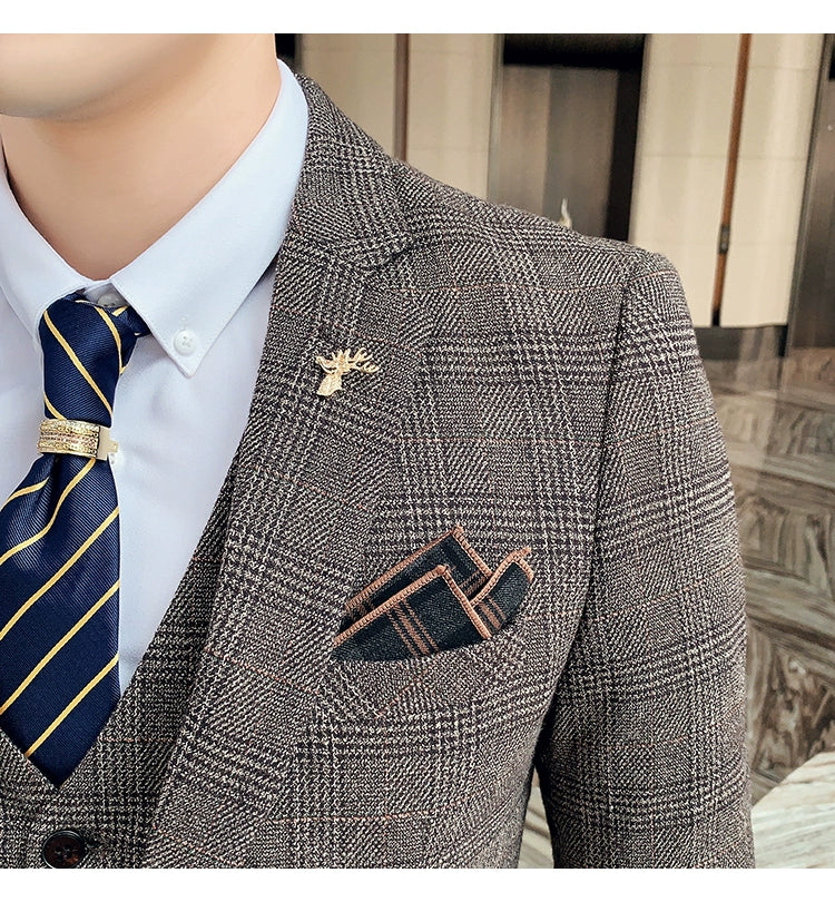 "Callan" Men's Plaid Business Suit