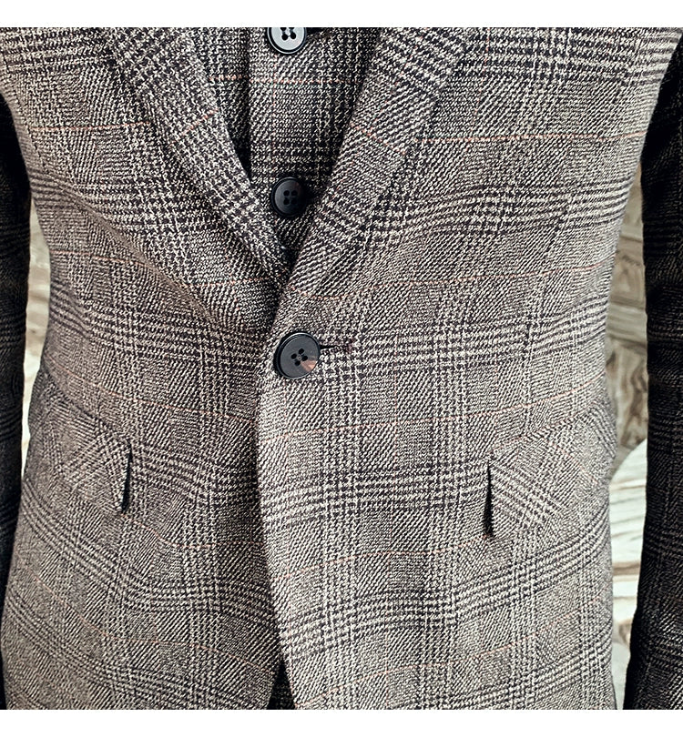 "Callan" Men's Plaid Business Suit
