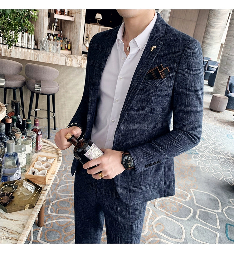 "Callan" Men's Plaid Business Suit