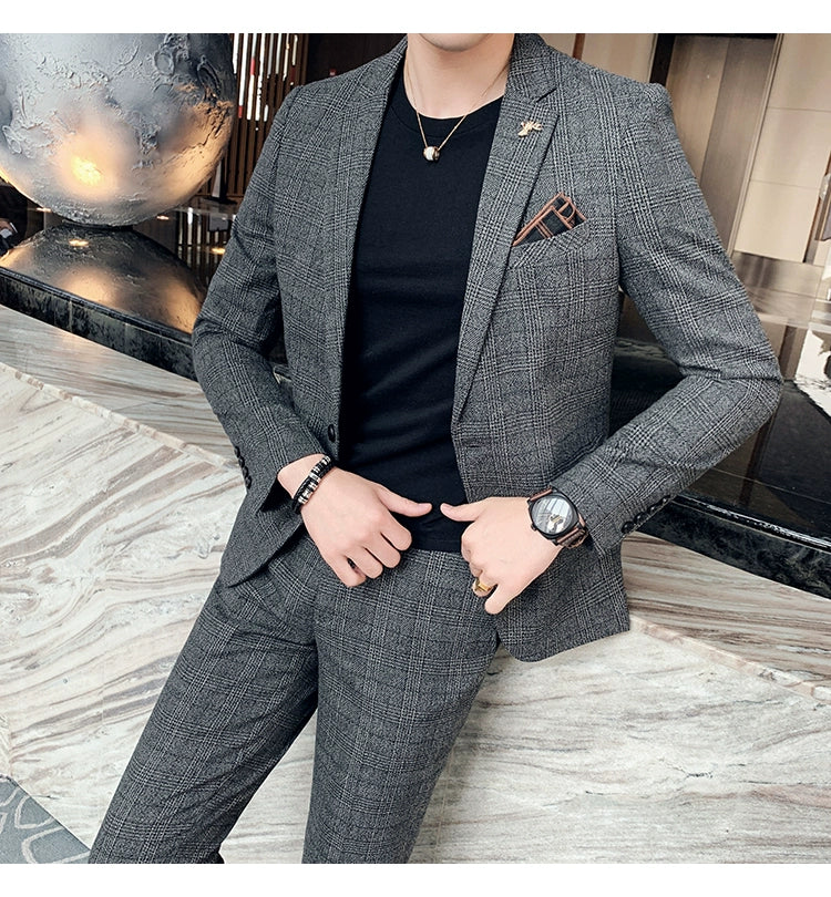 "Callan" Men's Plaid Business Suit