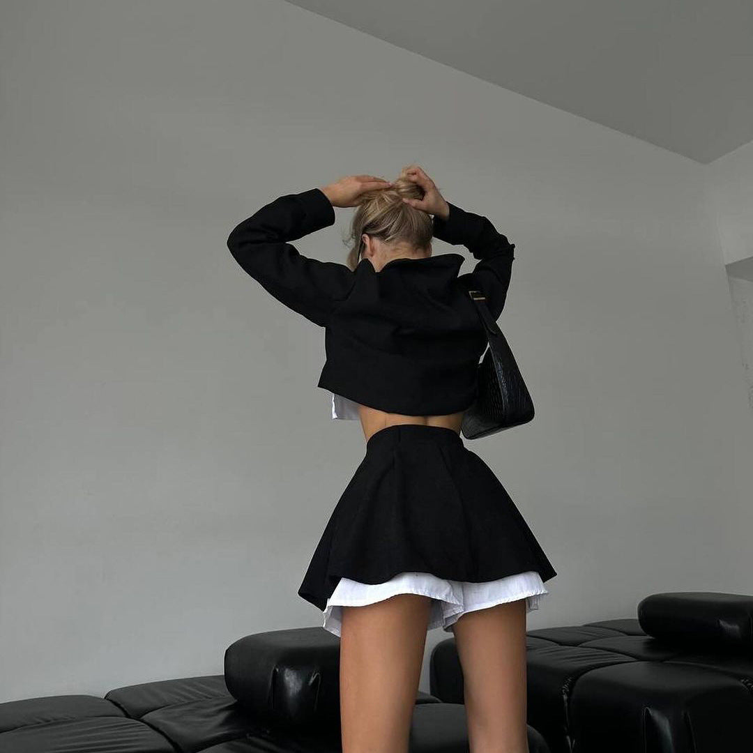 "Image" Women's Vintage Pleated Two Piece Outfit Set