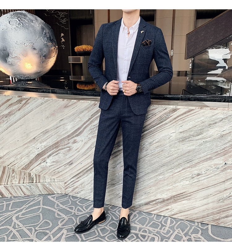 "Callan" Men's Plaid Business Suit