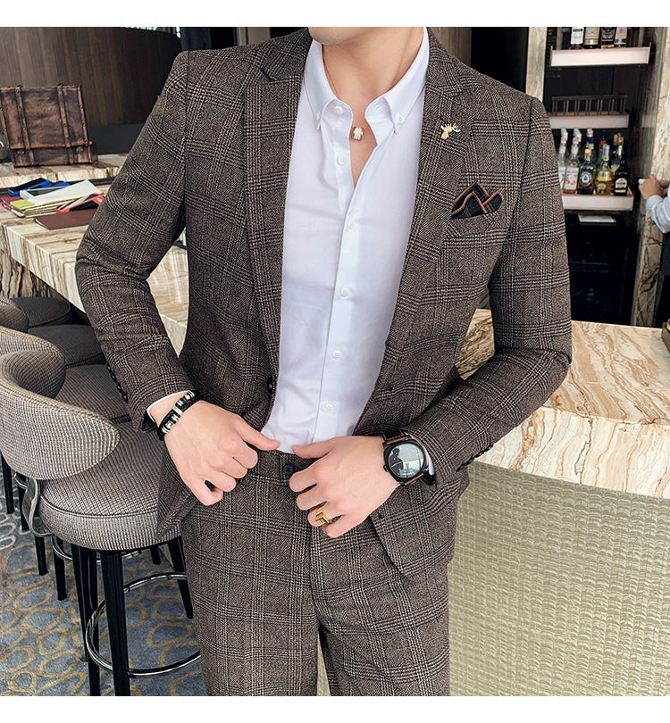 "Callan" Men's Plaid Business Suit