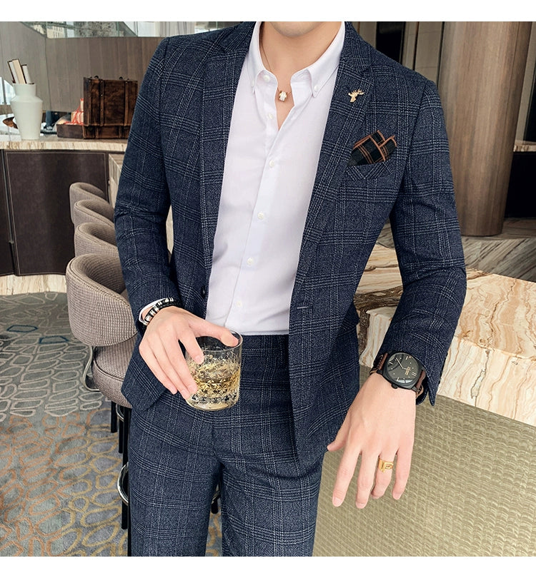 "Callan" Men's Plaid Business Suit
