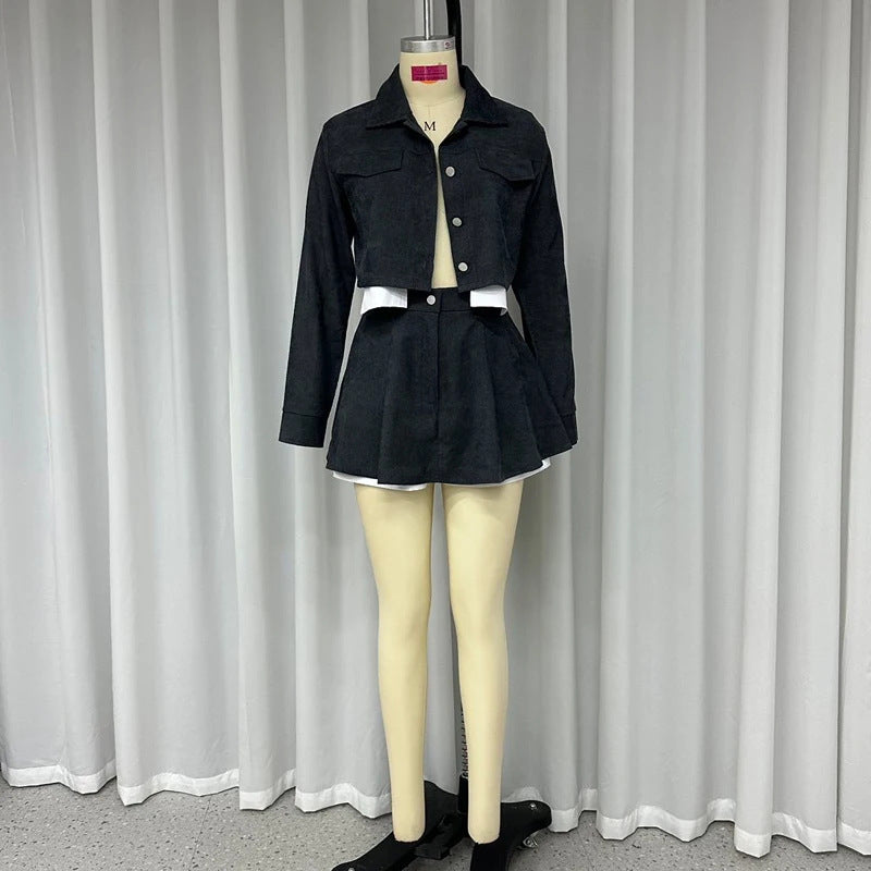 "Image" Women's Vintage Pleated Two Piece Outfit Set