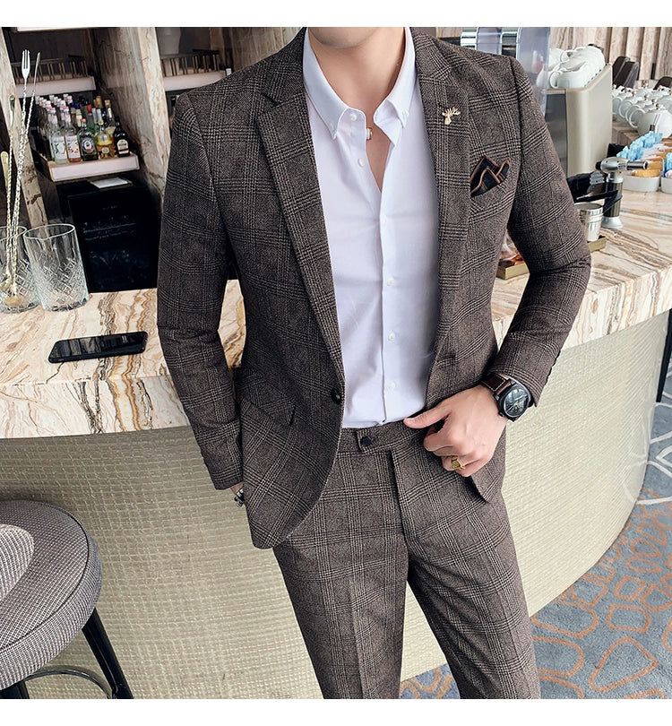 "Callan" Men's Plaid Business Suit