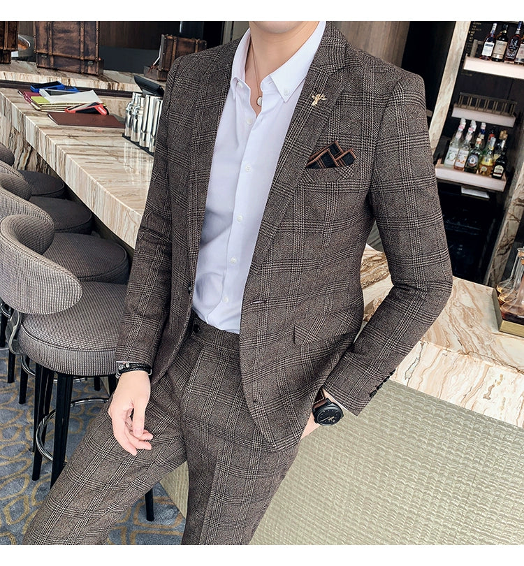 "Callan" Men's Plaid Business Suit
