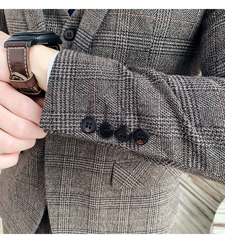 "Callan" Men's Plaid Business Suit