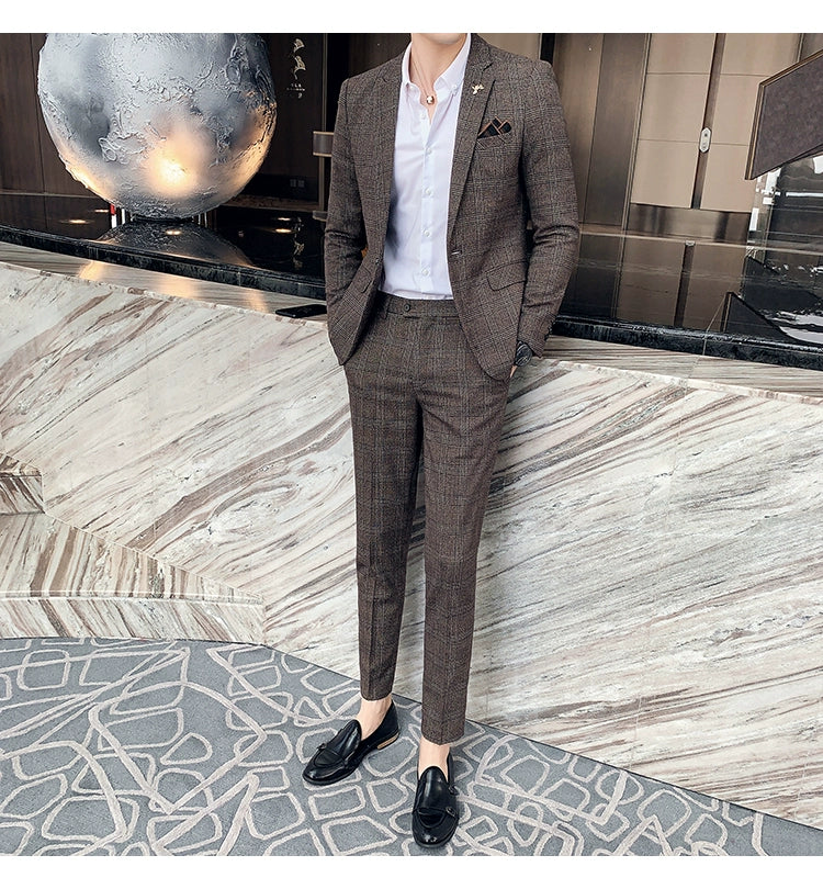 "Callan" Men's Plaid Business Suit