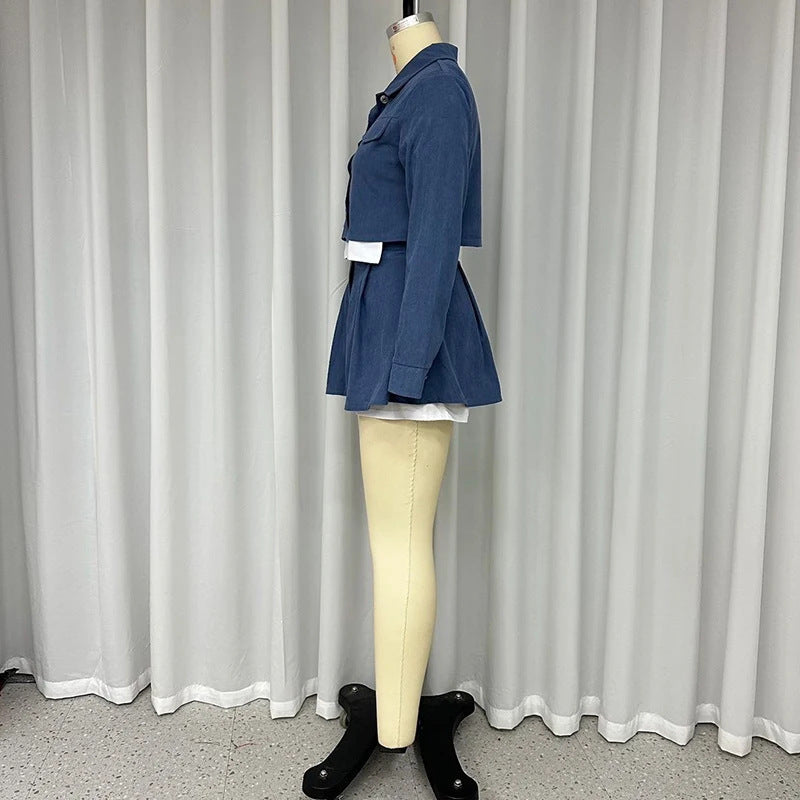 "Image" Women's Vintage Pleated Two Piece Outfit Set