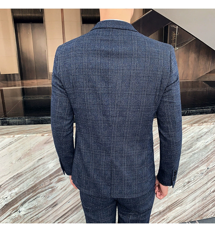 "Callan" Men's Plaid Business Suit