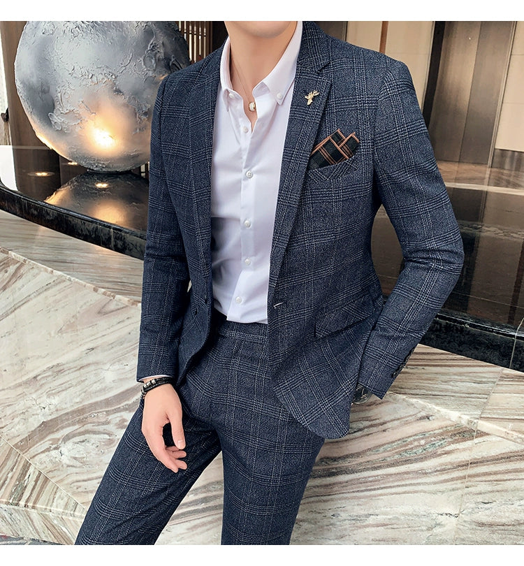 "Callan" Men's Plaid Business Suit