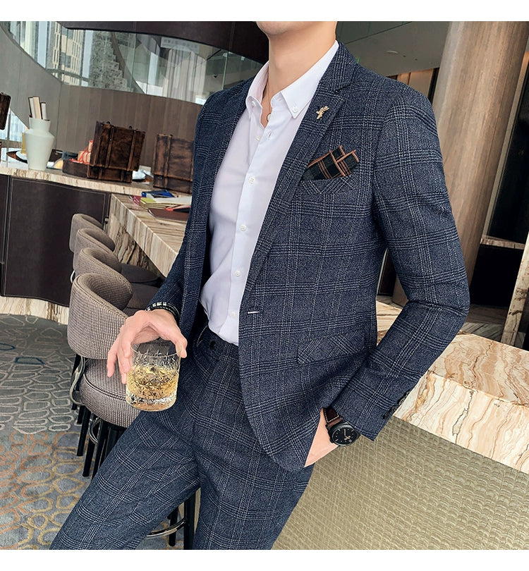 "Callan" Men's Plaid Business Suit