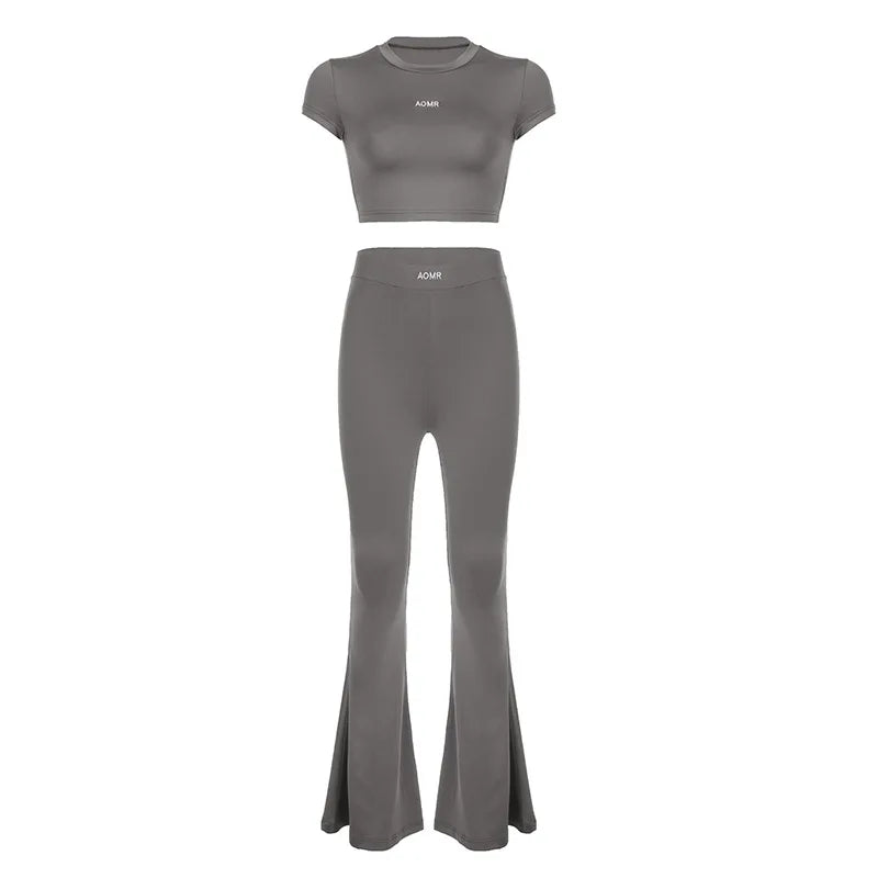 "Mi AOMR" Women's Casual Y2K Style 2 Piece Matching Outfit Set