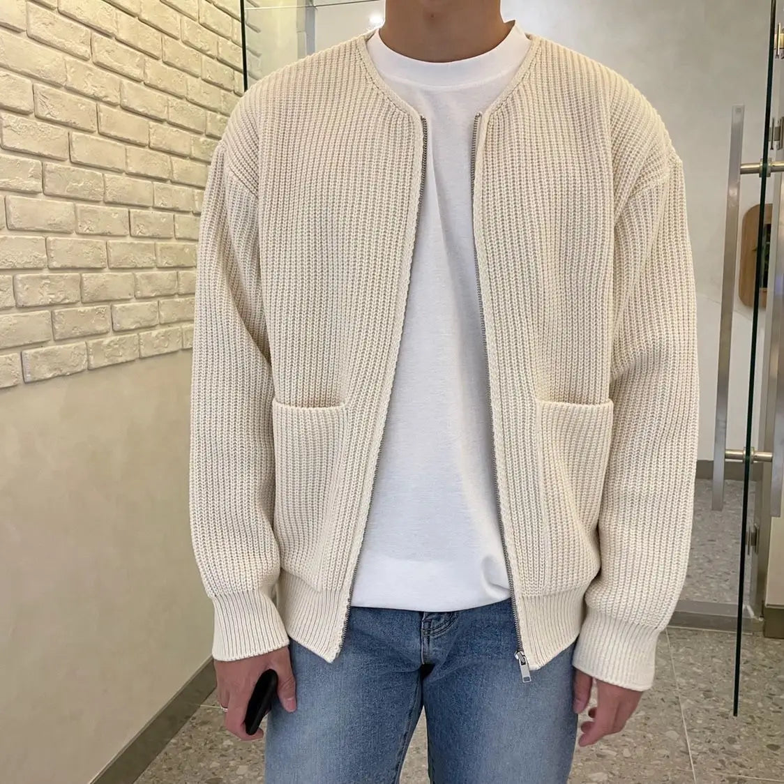 “Fall Antics” Men’s Knitted Oversized Designer Long Sleeve Sweater