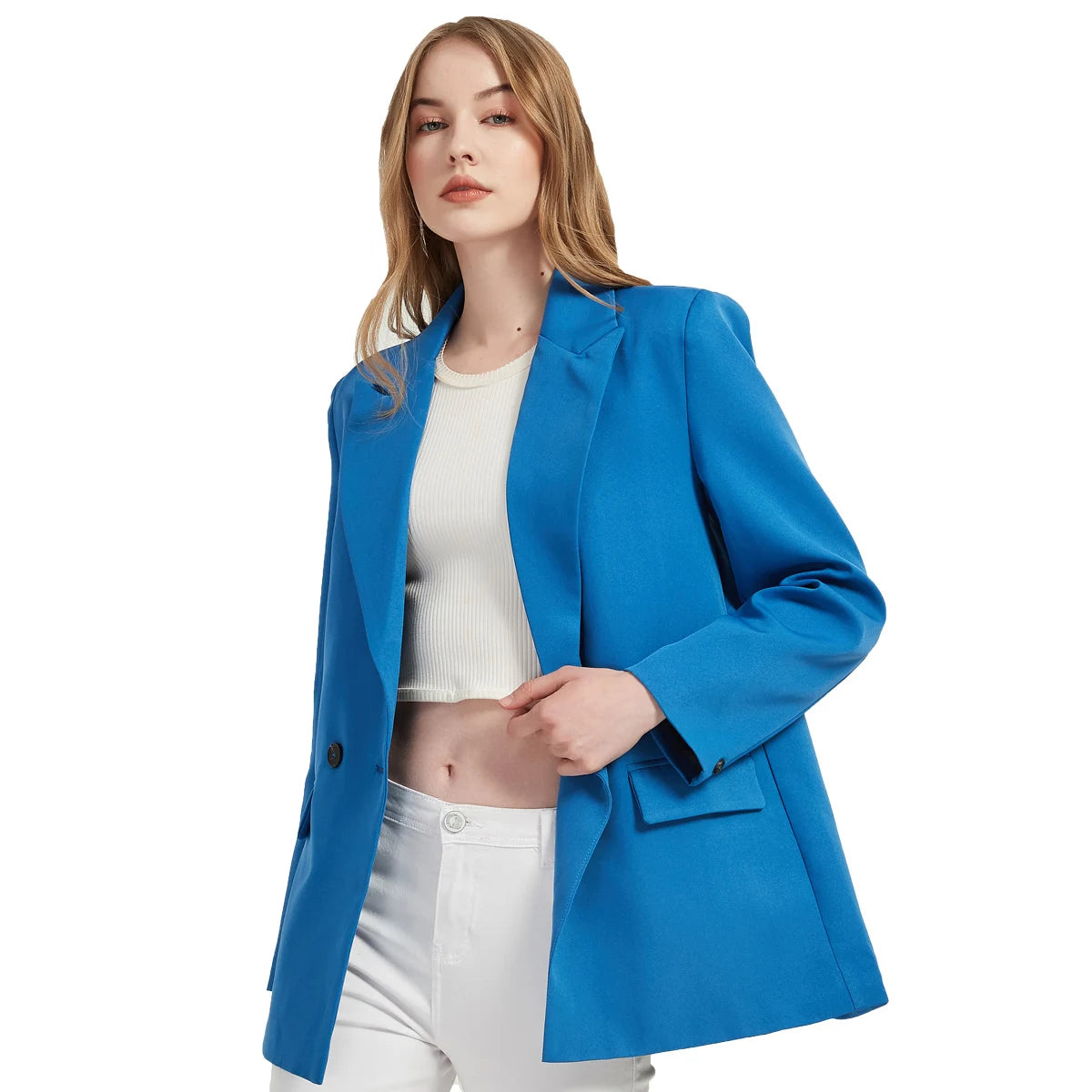 “I’m So Sly” Women’s Solid Double-Breasted Blazer