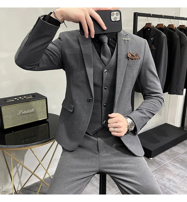 “Charon” Men’s Slim Fit 3 Piece Business Suit