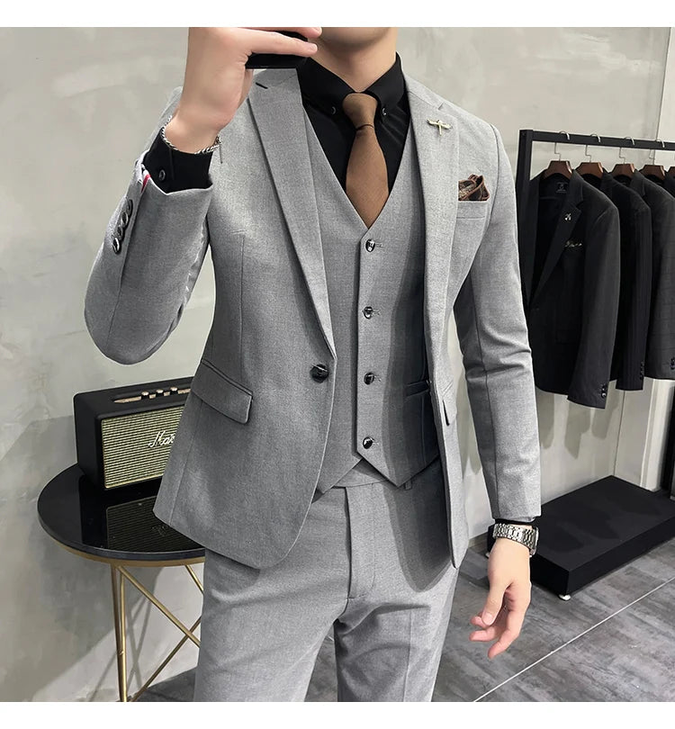 “Charon” Men’s Slim Fit 3 Piece Business Suit