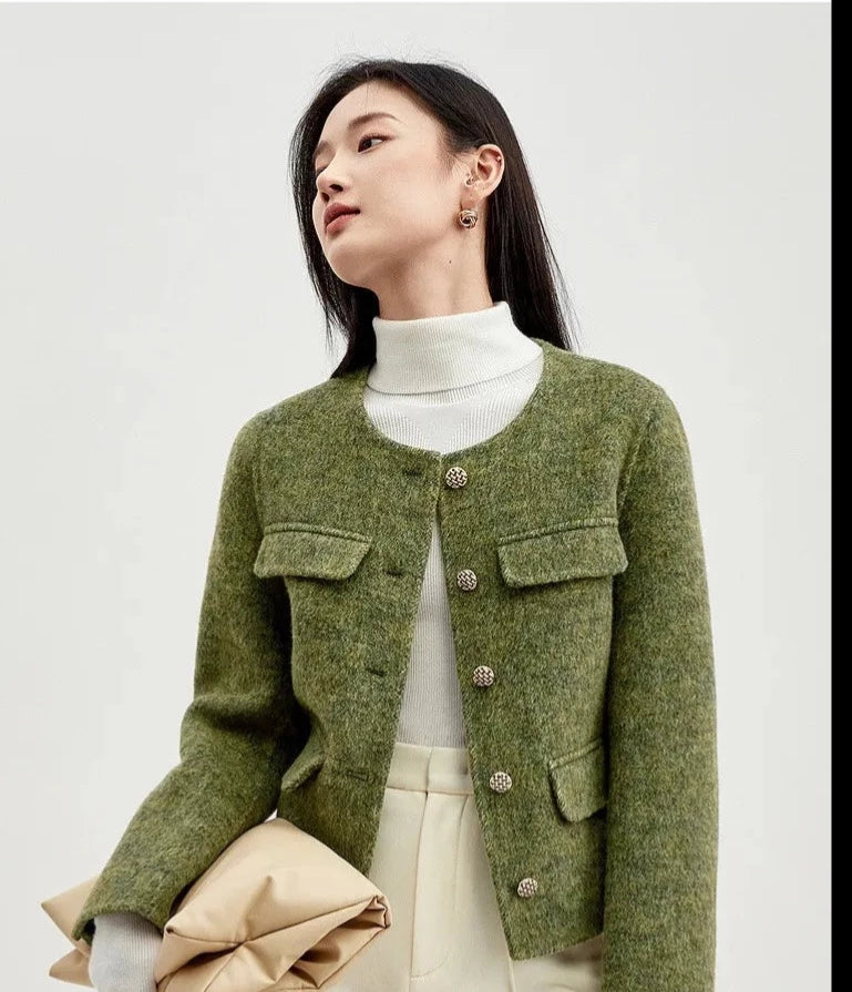 “Lady” Women’s Double Faced Wool Cropped Jacket
