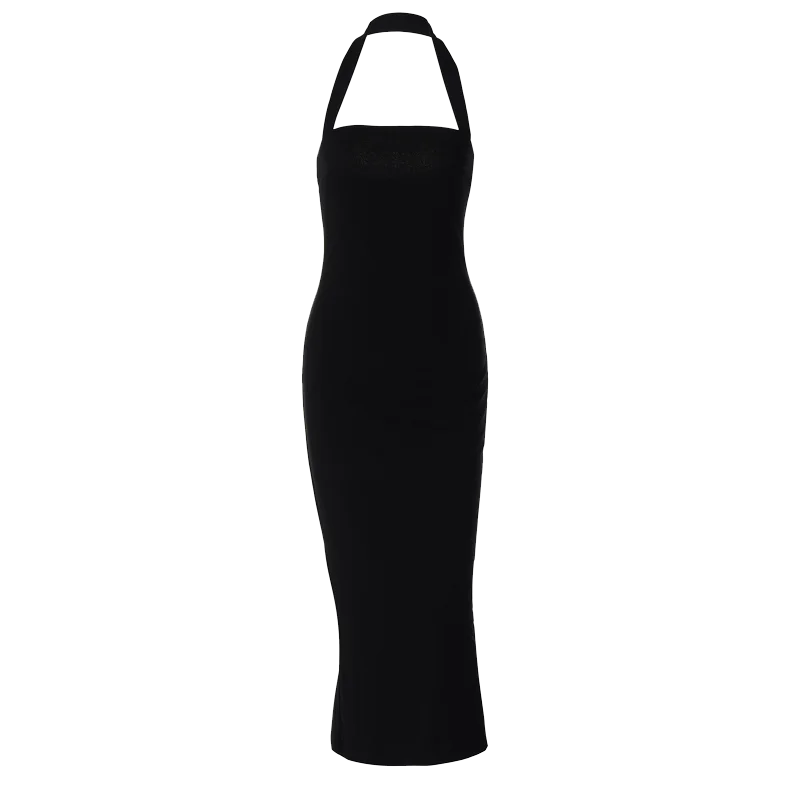 "Bossalina" Y2K Style Backless Bodycon Maxi Dress
