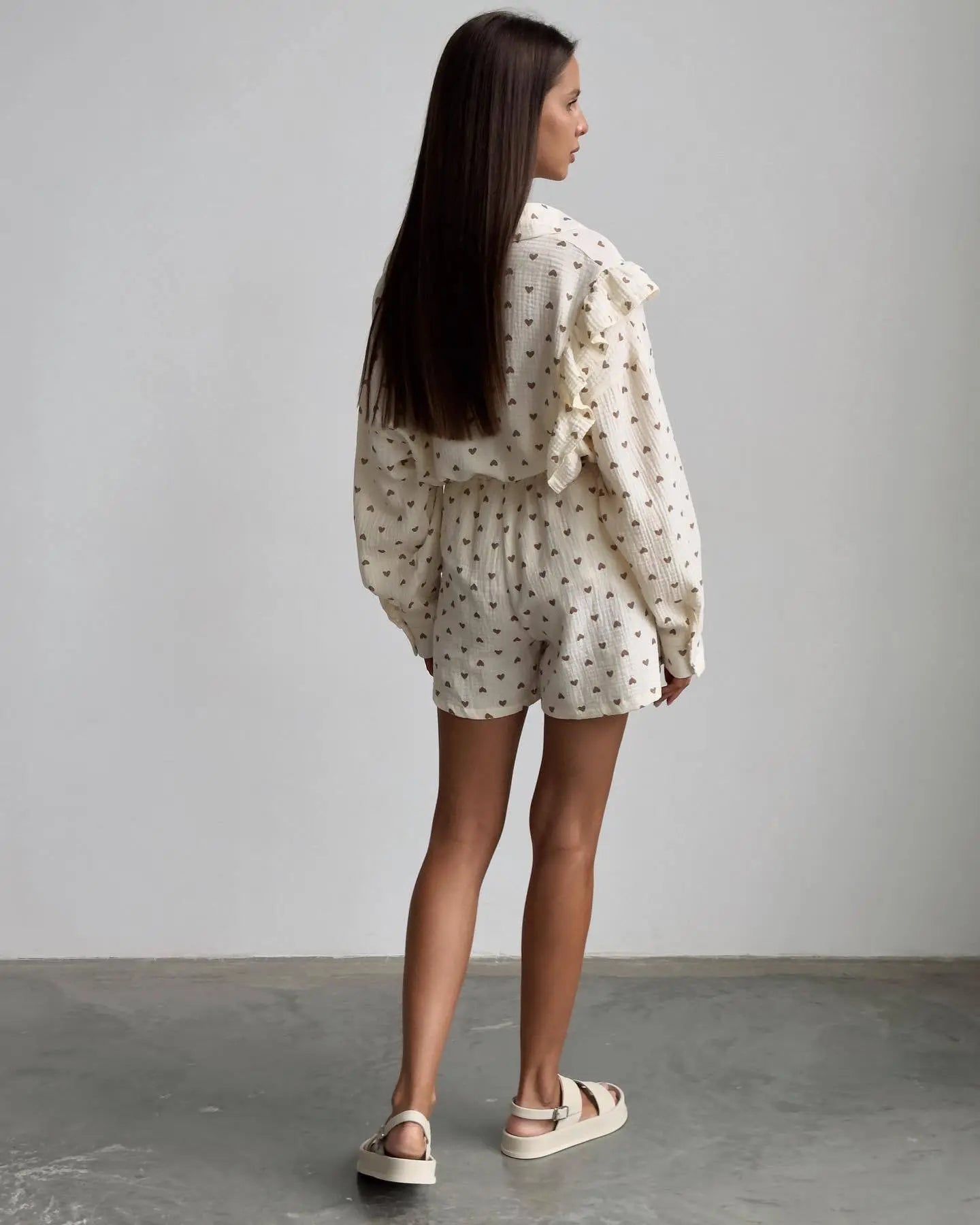 “Binded Lovers” Women’s Casual Long Sleeve 2 Piece Linen Outfit Set