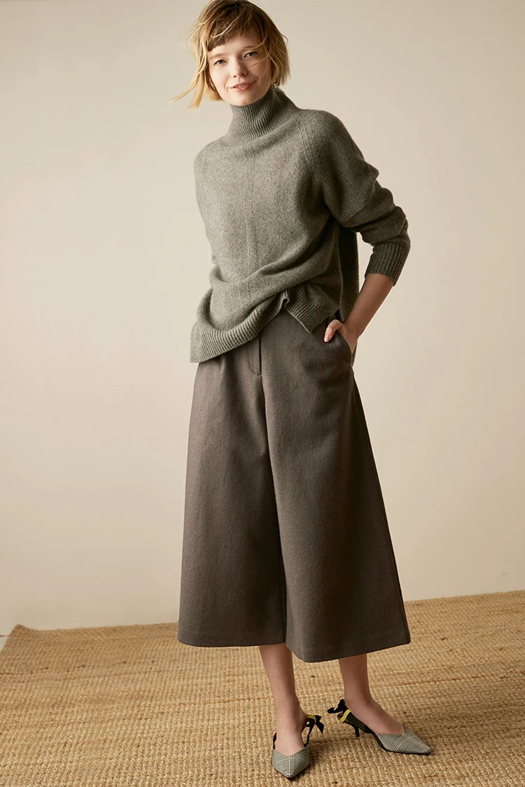 “Autumn” Women’s Paragraph Knitted Designer Cashmere Sweater
