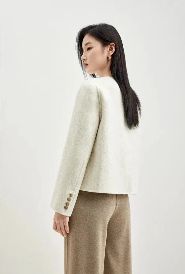 “Lady” Women’s Double Faced Wool Cropped Jacket