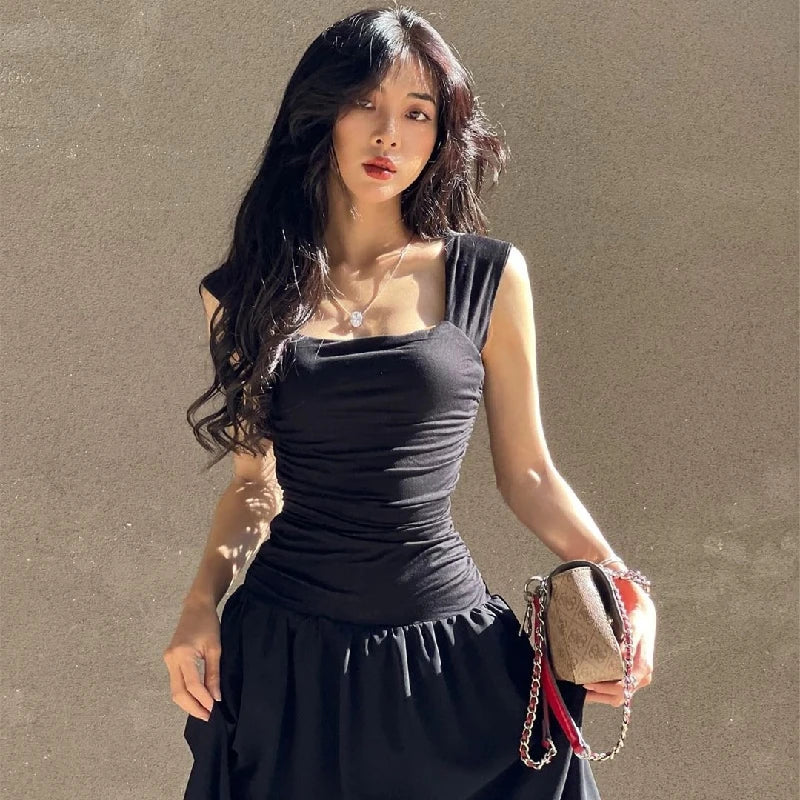 "Coastals" Ruched Bodycon High Waist Maxi Dress
